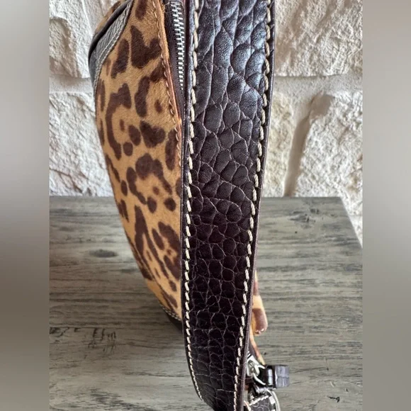 Vintage Valentino Leopard Print Pony Hair Shoulder Bag - Picture 7 of 14